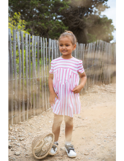 Robe fille manches courtes Marinette