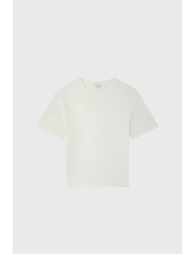 T-shirt col rond brodé - MAUREEN