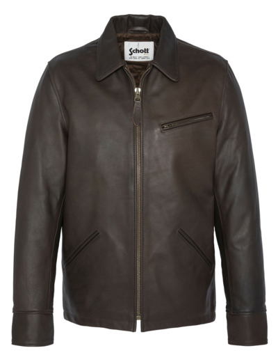 Blouson casual, cuir de vachette