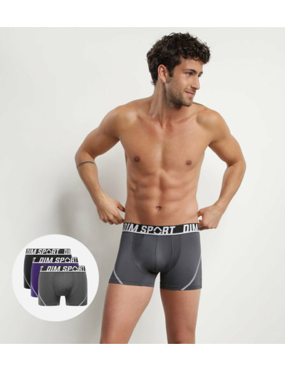 Lot de 3 boxers homme microfibre thermorégulateur Violet Dim Sport