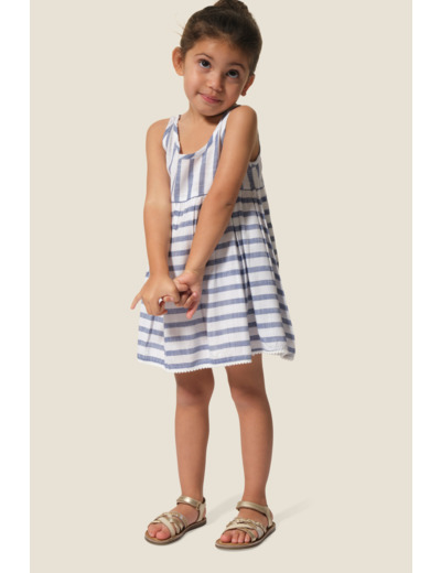Robe fille à bretelles rayé Moucha