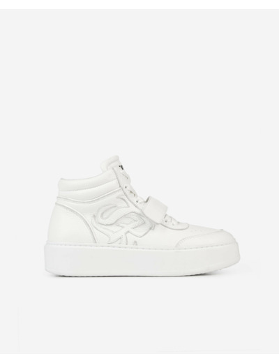 Sneakers Montante En Cuir white