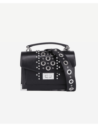 Sac Emily Small En Cuir Noir Avec Studs Et Œillets black