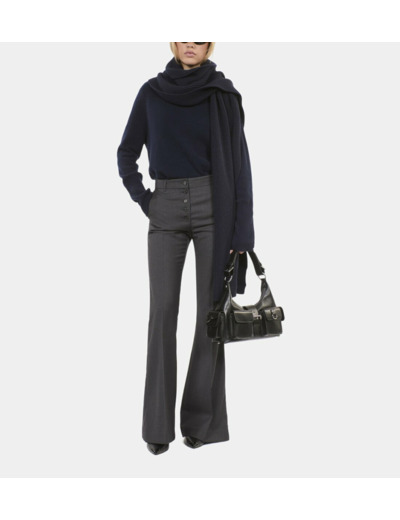 Pantalon En Laine Flare Gris grey