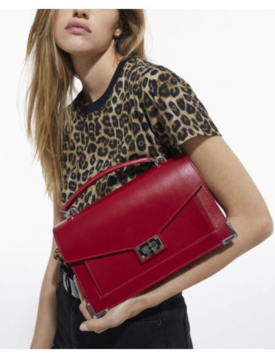 Sac En Cuir Emily M rouge allure