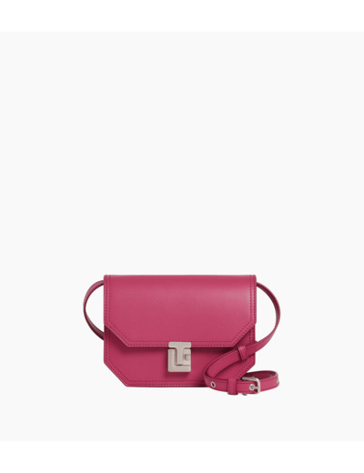 Petit sac bandoulière Rose en cuir lisse