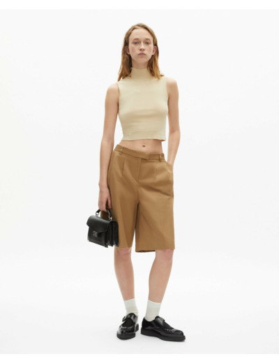 Bermuda uni en coton brown