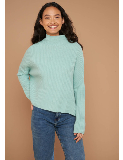 Pull pur cachemire à côtes