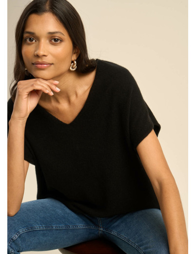 Pull manches courtes en cachemire