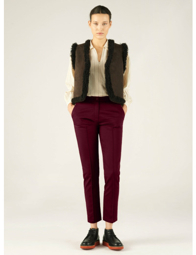 Pantalon droit bordeaux