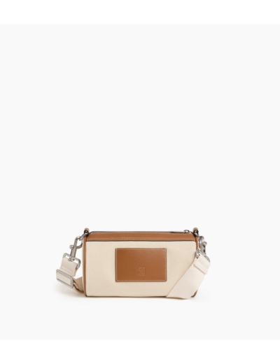 Mini sac bandoulière Maurice en toile coton et cuir lisse semi-végétal
