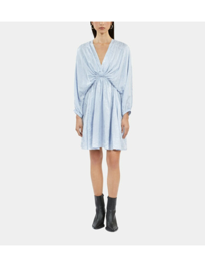 Robe Courte Lilas Python Jacquard Avec Drapé black