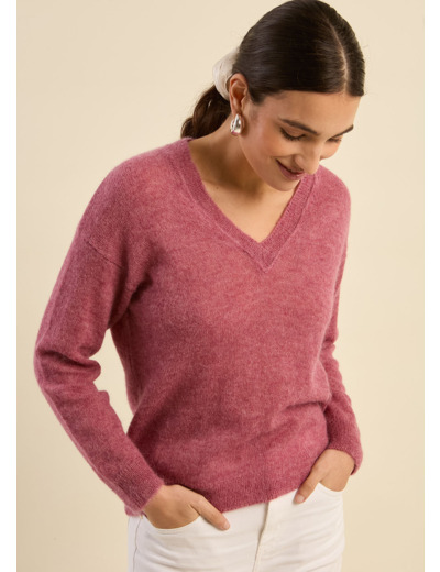 Pull à col V manches longues