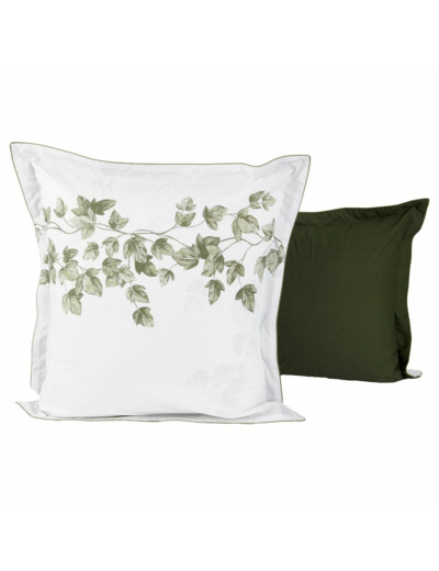 Taie d'oreiller Lierre | Percale de coton | Tradition des Vosges