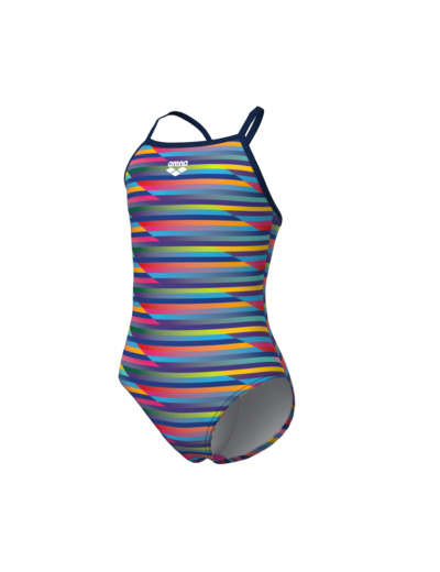 Maillot de bain arena Performance Racing Stripe Light Drop Back pour filles