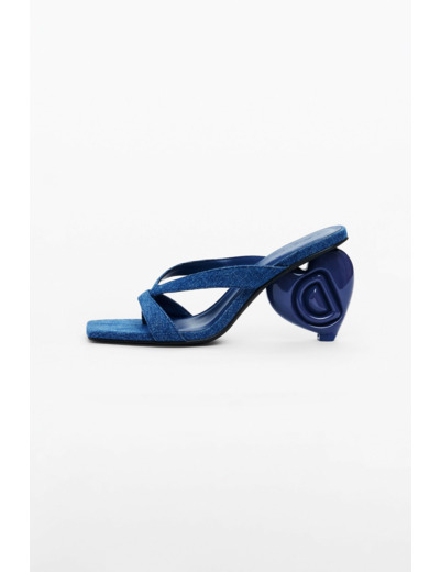 Sandales À Talon En Denim – Femme