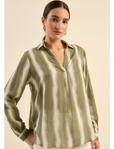 Top fluide à rayures tie and dye