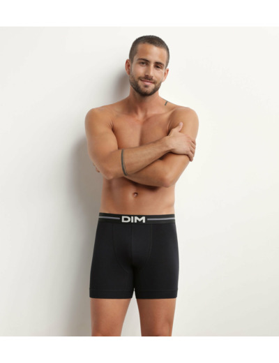 Boxer homme en coton modal à coutures plates Noir Dim Icons Essentiel