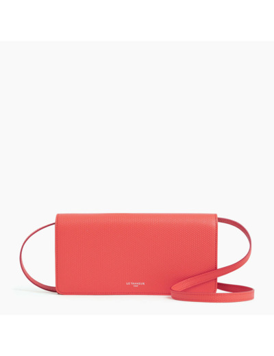 Pochette à rabat avec bandoulière amovible Emilie en cuir signature T