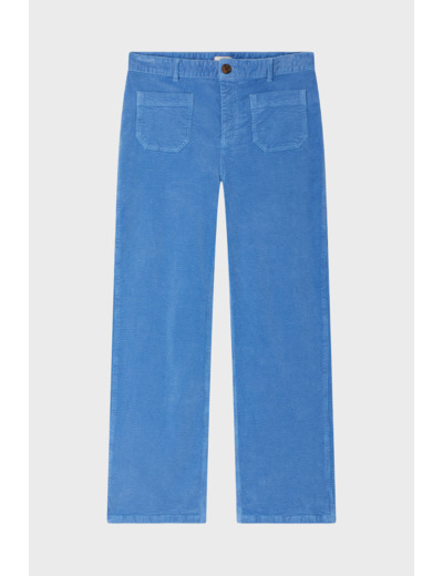 Pantalon droit en velours ciel - NANETTE