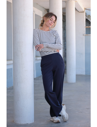 Pantalon femme à boutons Edwina
