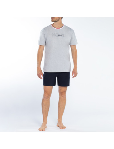 Pyjashort homme PURE gris/marine