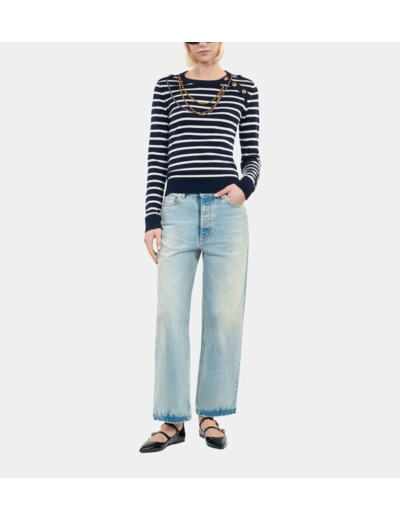 Pull En Laine À Rayures blanc