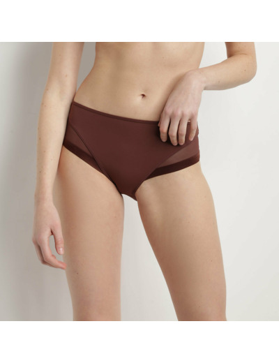 Slip femme en microfibre et tulle Cacao Intense Generous Dim