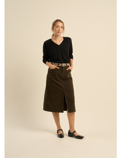 Jupe longue en velours