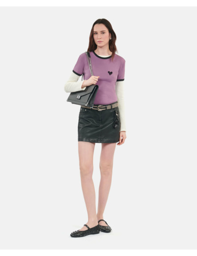 T-Shirt Violet Kooples Heart prune