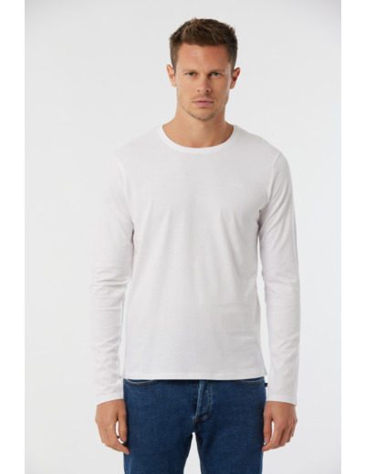 T-shirt manches longues col rond broderie poitrine