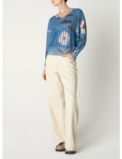 Pull fleur fleur de jean