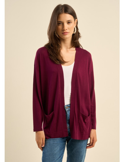 Gilet à manches longues et poches plaquées