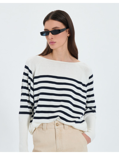 Pull ample marinière
