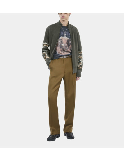 Cardigan En Laine Mélangée Kaki kaki