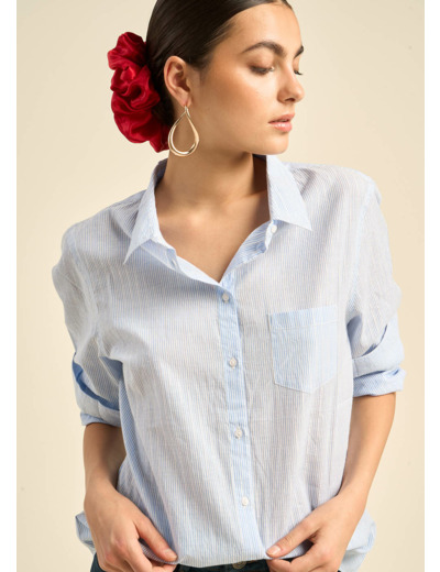 Chemise à rayures avec détails brillants