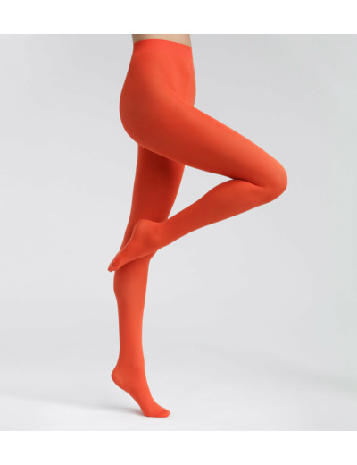 Collant femme 50D en microfibre Rouge Feu Dim Opaque Velouté