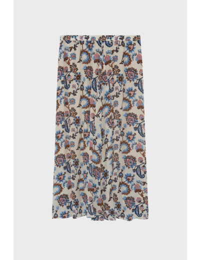 Jupe fluide imprimée élastiquée