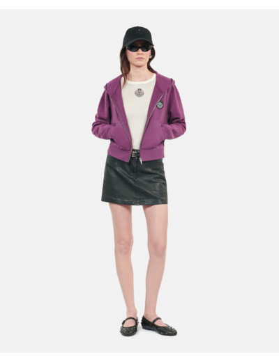 Sweatshirt À Capuche Blason Violet prune