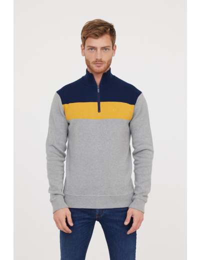 pull camioneur maille fantaisie «color block»