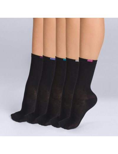 Lot de 5 chaussettes noires EcoDIM Femme