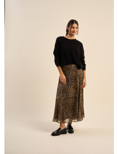 Jupe longue léopard
