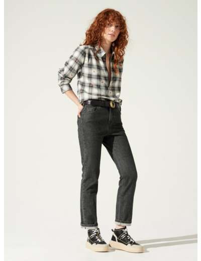 Blouse carreaux gris