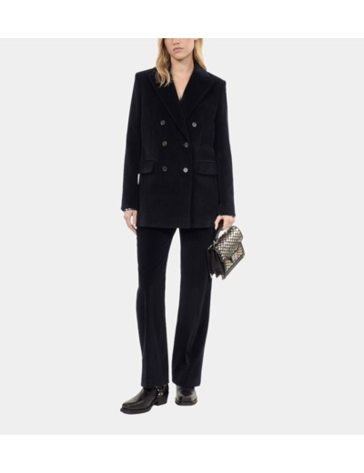 Veste Tailleur En Velours Côtelé Noir black