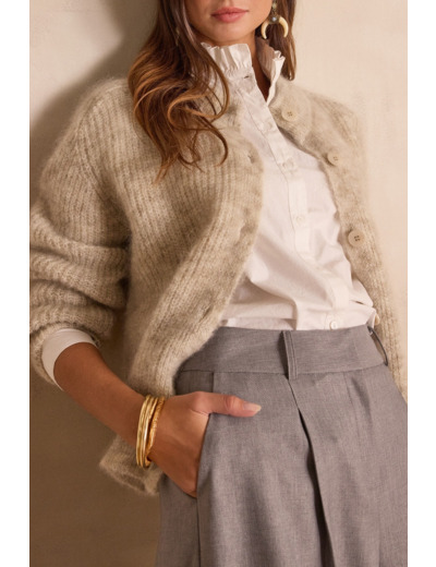 Gilet en mohair et laine BECKY