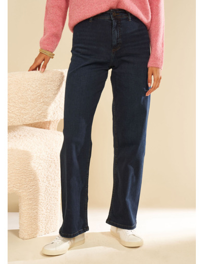 Jean large taille haute sans coutures
