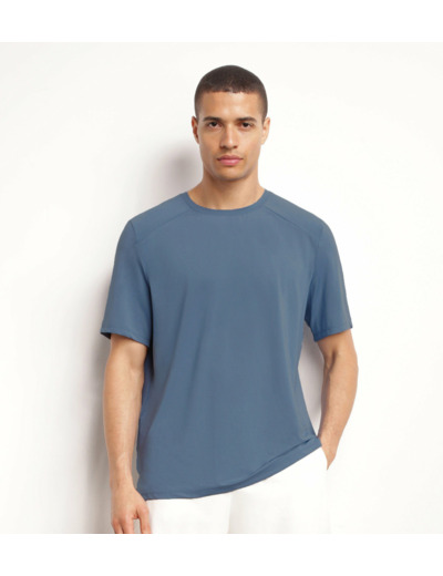 T-shirt de sport homme en matière aérée Bleu Jean Dim Move