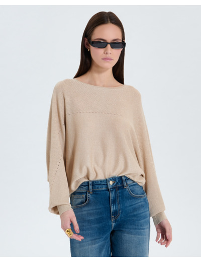 Pull col bateau champagne