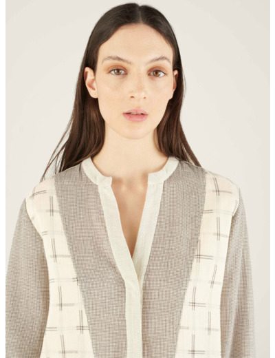 Chemise ecru patch