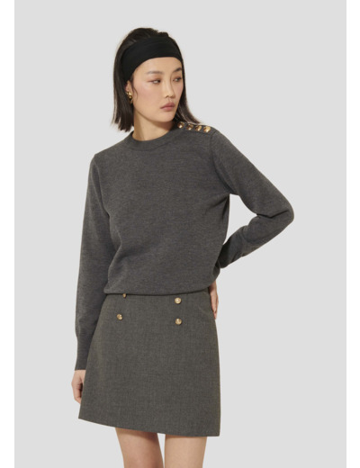 Pull Prunette Gris Chine en Polyester